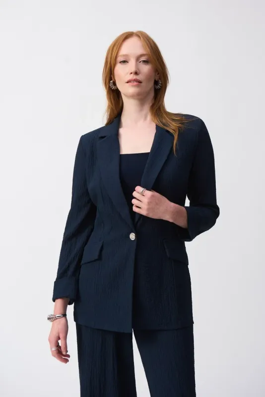 251082 Seersucker Straight Blazer