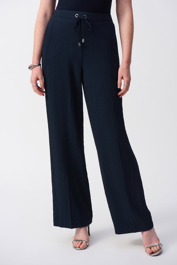 251293Seersucker Wide Leg Pull-On Pants