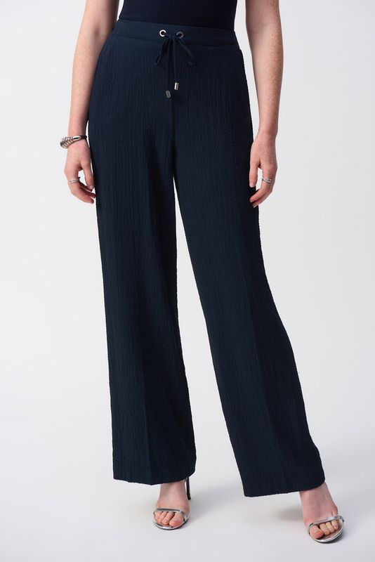 251293Seersucker Wide Leg Pull-On Pants