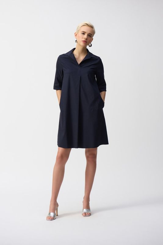 251553 Stretch Poplin Trapeze Dress