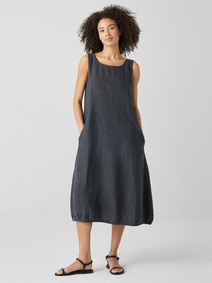 D5360M Linen Délavé Lantern Dress