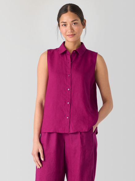 T6031M Organic Handkerchief Linen Sleeveless Shirt