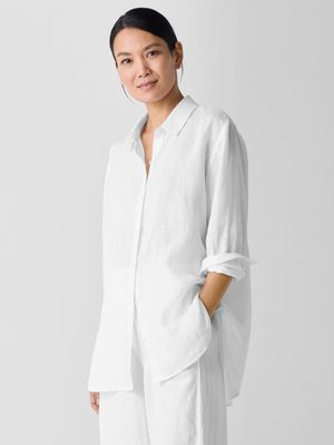 T6368M Organic Handkerchief Linen Classic Collar Shirt