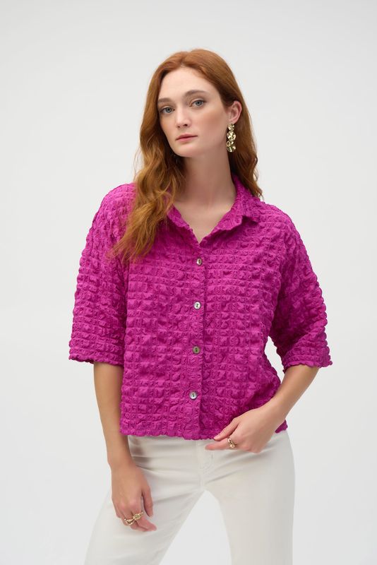 252000 Bubble Jacquard Boxy Blouse