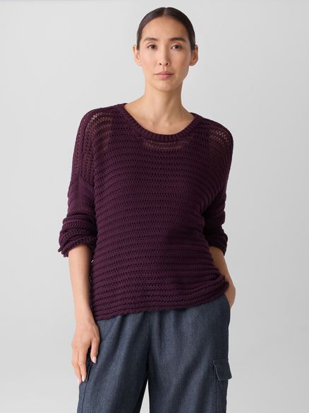 Peruvian Organic Cotton Cord Crew Neck Top  W6217M