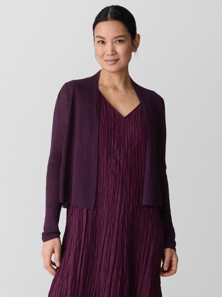 Organic Linen Cotton Cropped Cardigan k5246m