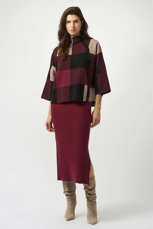 Plaid Jacquard Sweater Knit Top 243948