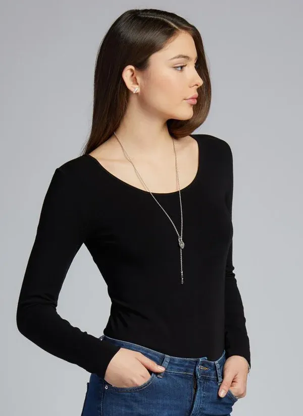 Bamboo Long Sleeve Scoop Neck Top CEBT1202 (+ colours)