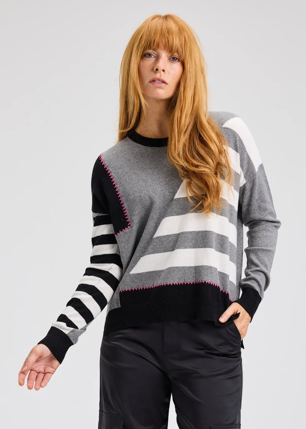 HANDWORK STRIPE SWEATER ZP7531U