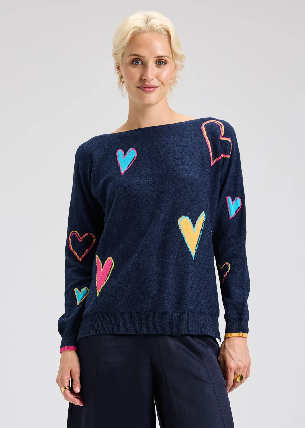 ZP7540U INTARSIA HEARTS SWEATER