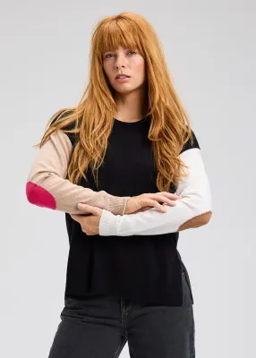 INTARSIA ELBOW PATCH SWEATER ZP7524U