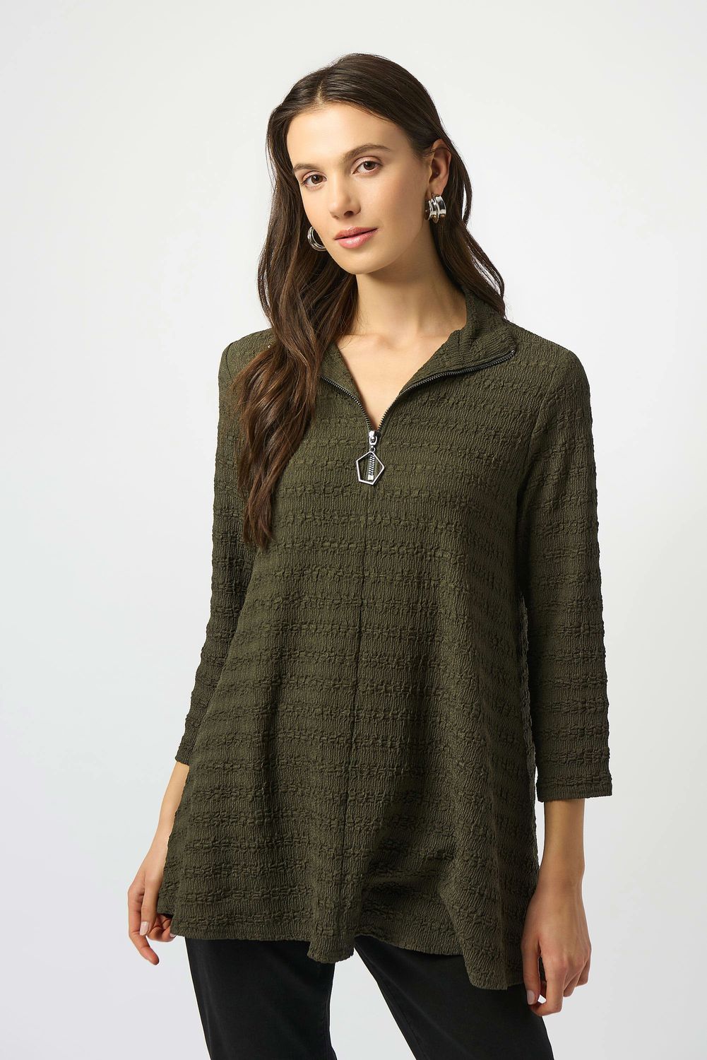 253028 Textured Knit A-Line Tunic