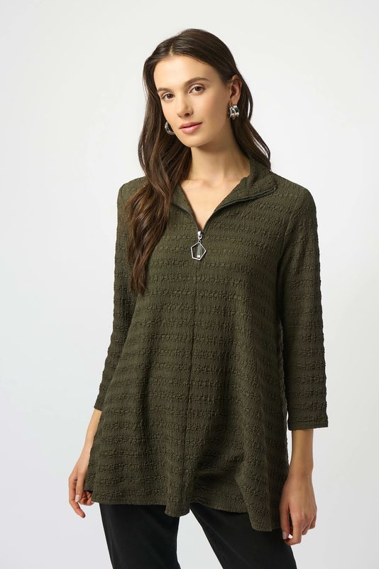 253028 Textured Knit A-Line Tunic