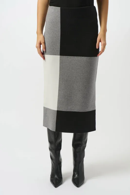 253908 Jacquard Sweater Colour Block Skirt