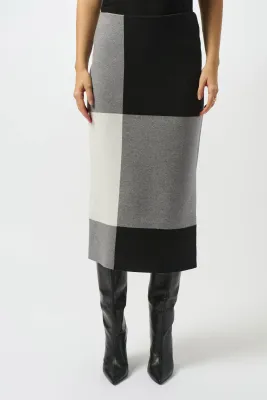 253908 Jacquard Sweater Colour Block Skirt