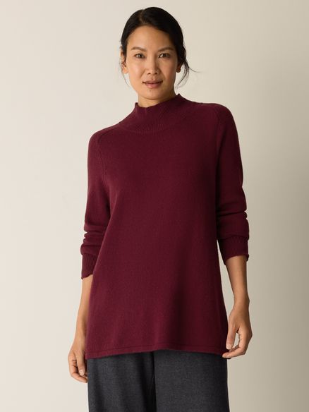 w6171m Cotton &amp; Recycled Cashmere Turtleneck Long Top