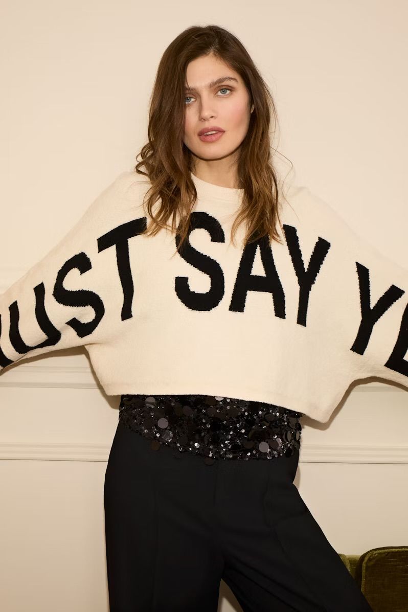 95052 JUST SAY YES SWEATER
