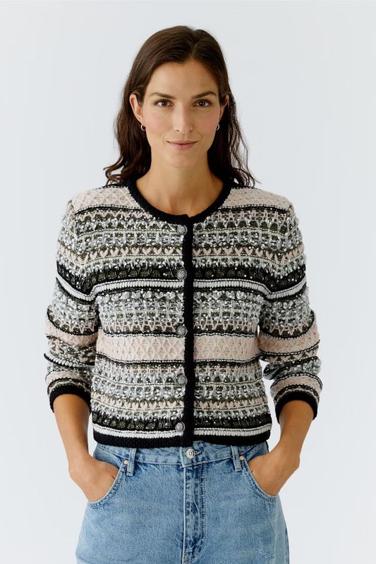 94828 Knit jacket - khaki rose