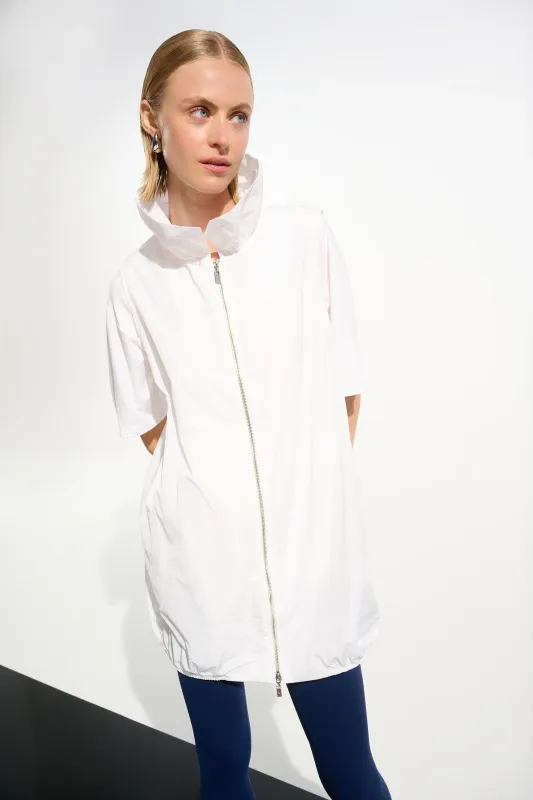 261639 Memory Cocoon Vest With Shirred Collar