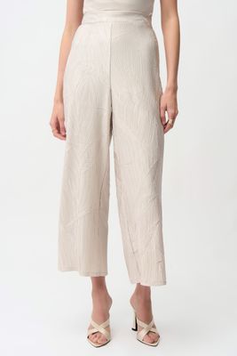 261161 Pleated Satin Pull-On Culotte Pants