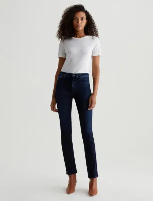EMP1B3303 AG JEAN Mari Extended  Mid-Rise Slim Straight Leg Denim