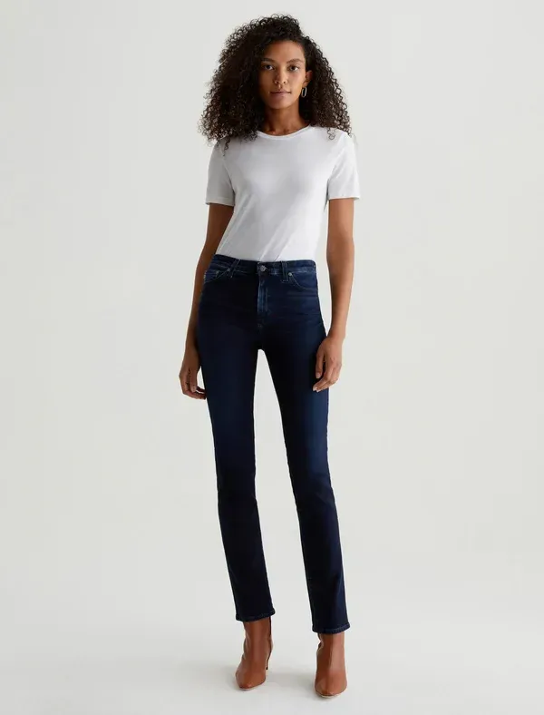 EMP1B3303 AG JEAN Mari Extended  Mid-Rise Slim Straight Leg Denim