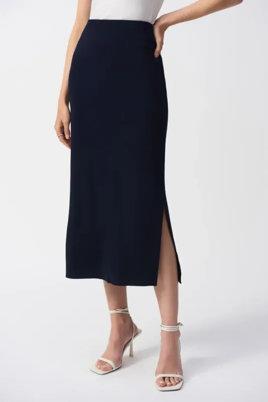 251917 Sweater Knit Straight Midi Skirt
