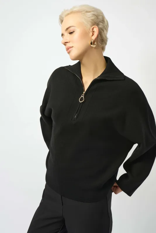 253963 Boxy Pullover With Zipper