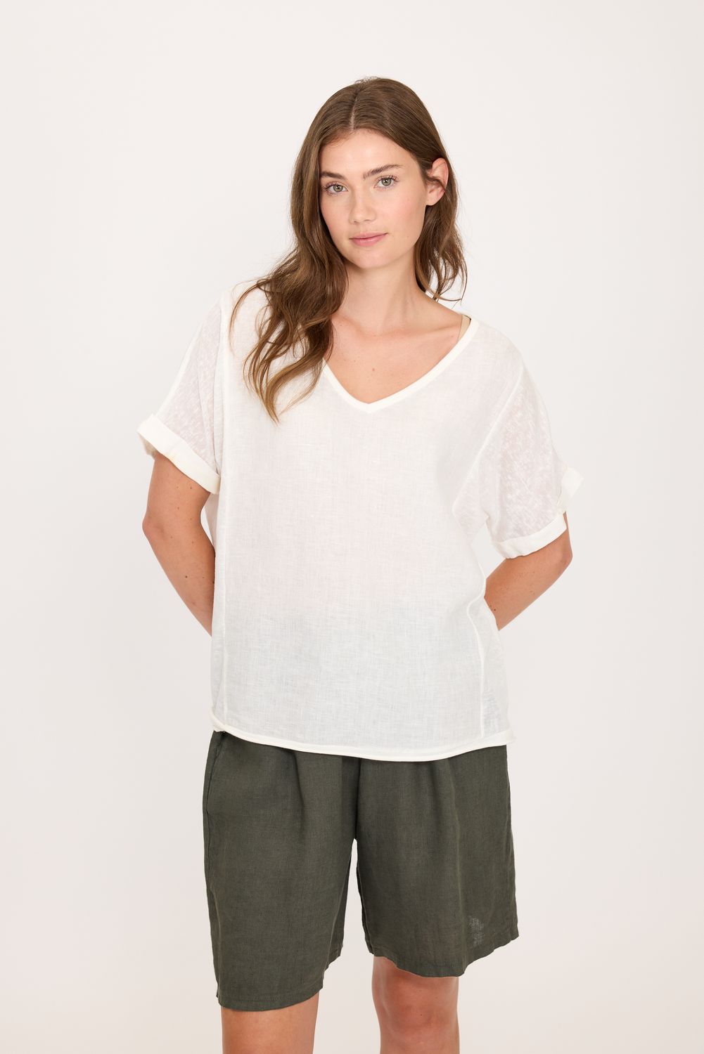 T-4787-1  Linen Top (+2 colours)