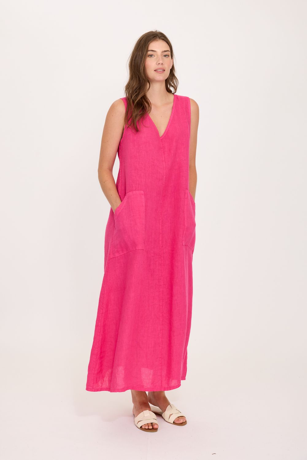 T-4999 Maxi Linen Dress