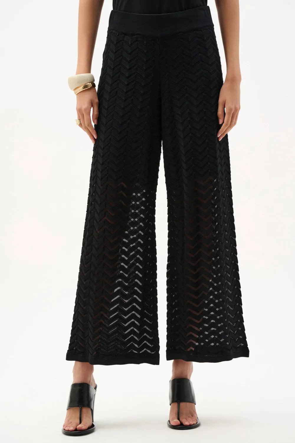 262933 Chevron Stitch Culotte Pants