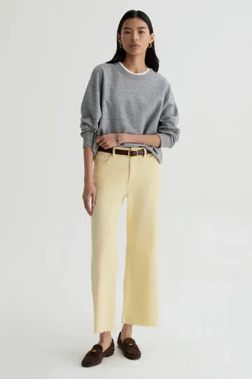 AG Saige Wide Leg Crop Jean Sunlight Yellow