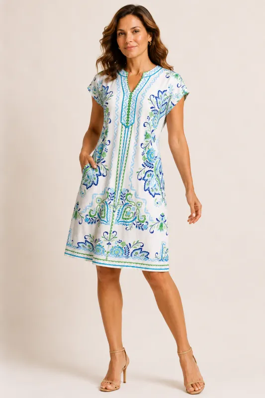 Blanca Short Sleeve V-Neck Dress 64AB610A