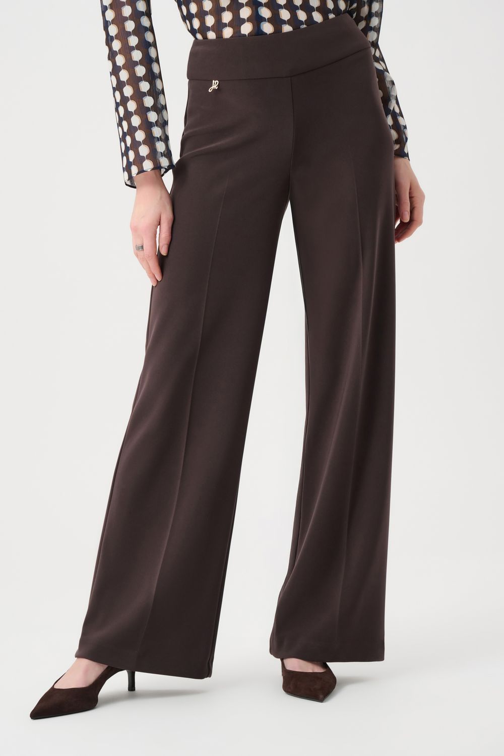 263074 Silky Knit Wide-Leg Pull-On Pants