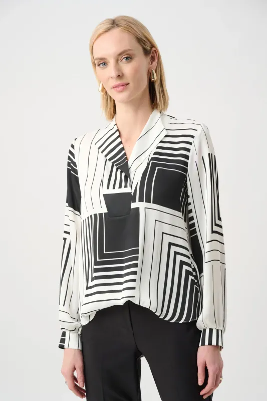 263153 Recycled Satin Geometric  Boxy Top
