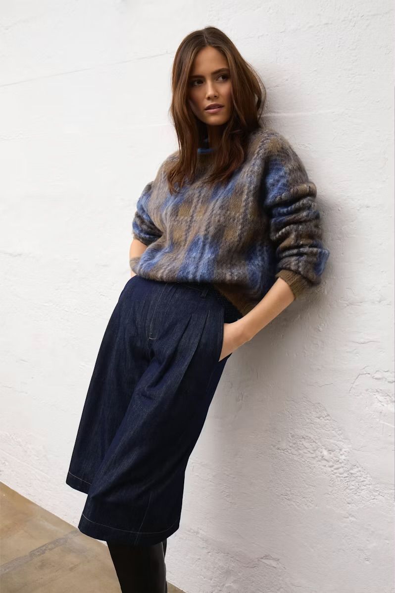 98060 pullover - lightbrown blue