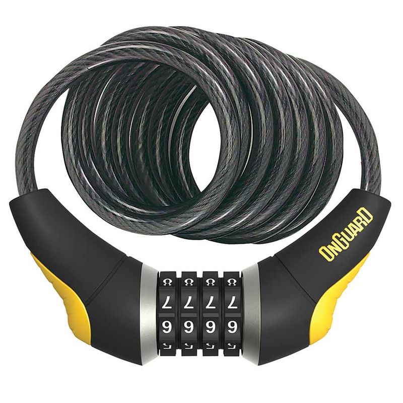 OnGuard, Doberman 8030, Coil cable with combination lock, 15mm x 185cm (15mm x 6&#39;)