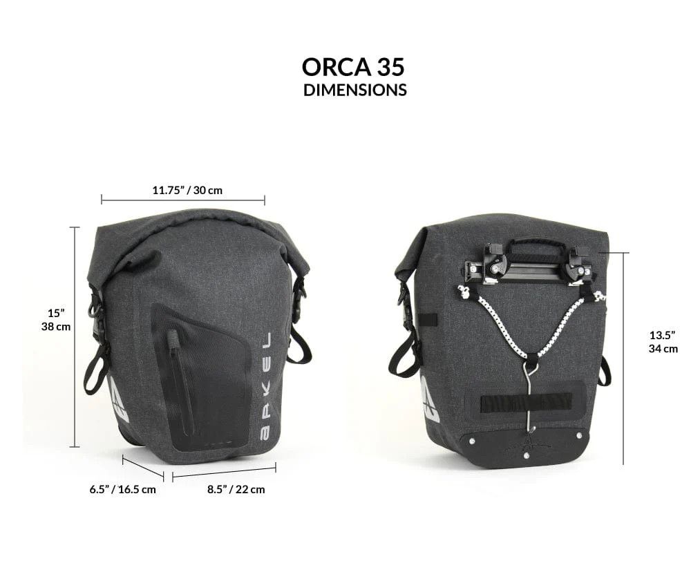 Orca - Waterproof Pannier - Grey / 17.5 L / Pair