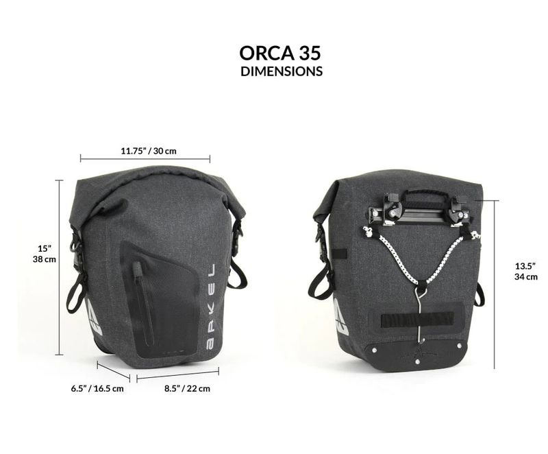 Orca - Waterproof Pannier - Grey / 17.5 L / Pair
