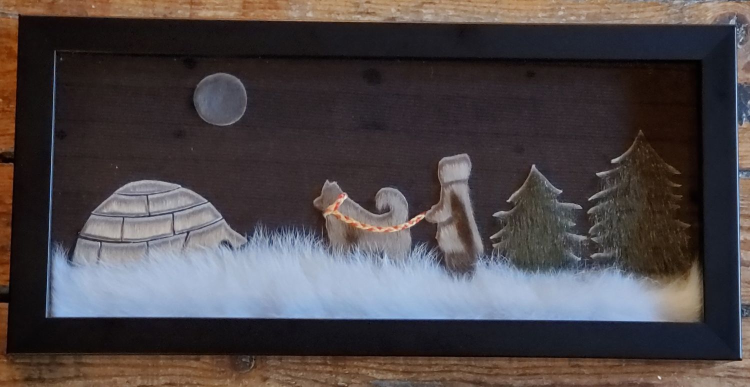 Sealskin Art Child Walking Dog