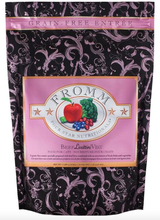 Fromm Four-Star Grain-Free Beef Livattini Veg Recipe Dry Cat Food, Size: 5-lb