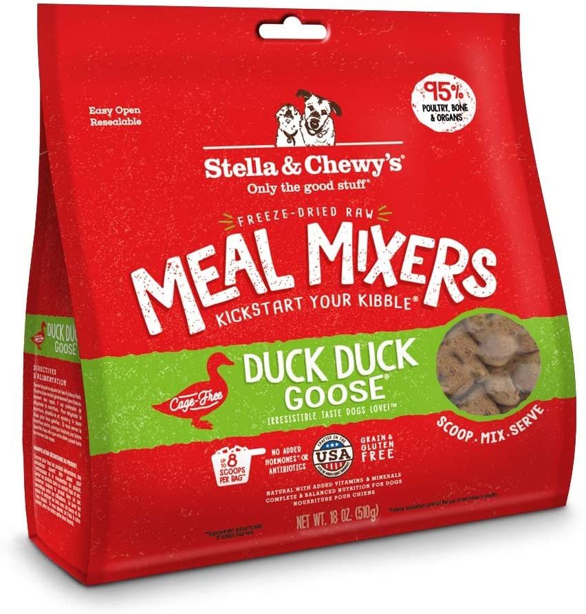 Stella &amp; Chewy&#39;s Meal Mixers Duck Duck Goose Raw Freeze-Dried Dog Food, Size: 18-oz