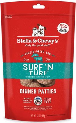 Stella &amp; Chewy&#39;s Surf &#39;N Turf Freeze-Dried Raw Dinner Patties Dog Food