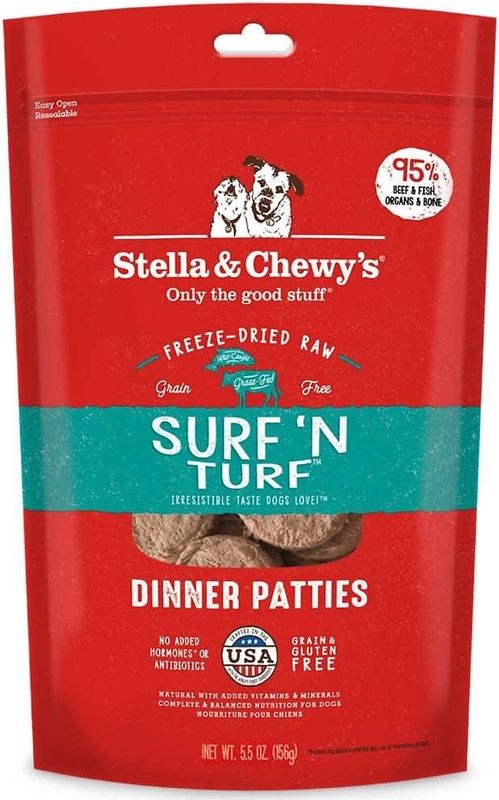 Stella &amp; Chewy's Surf 'N Turf Freeze-Dried Raw Dinner Patties Dog Food