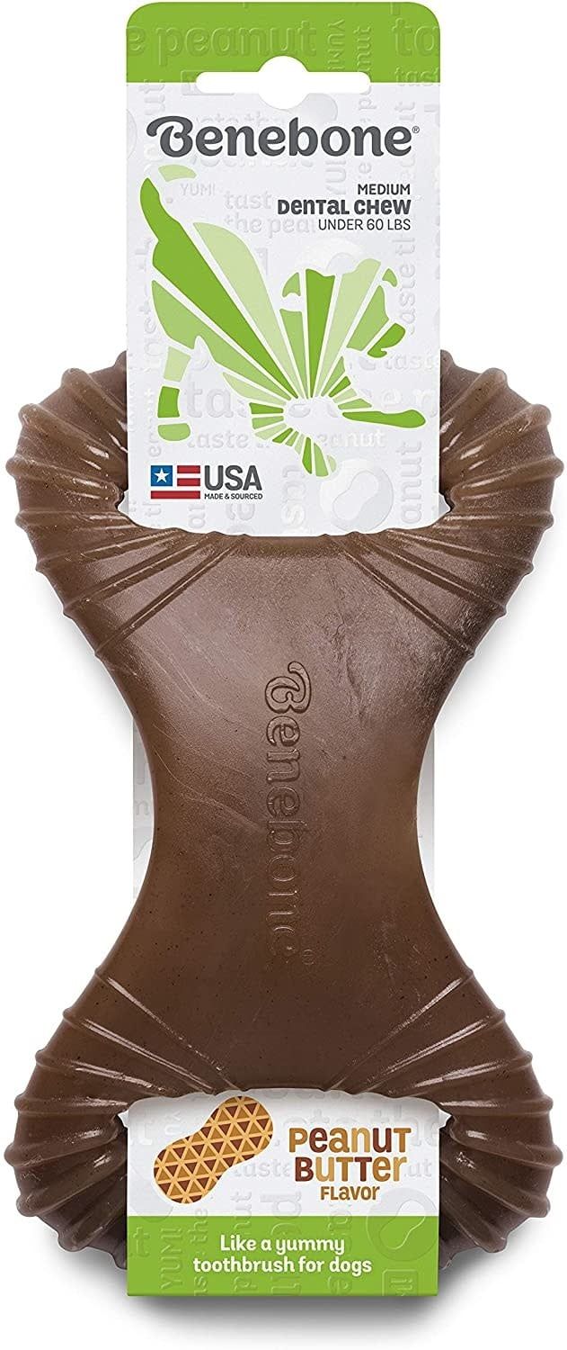 Benebone Peanut Butter Flavor Dental Tough Dog Chew Toy Medium