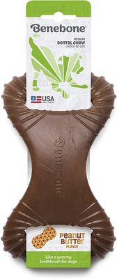 Benebone Peanut Butter Flavor Dental Tough Dog Chew Toy Medium