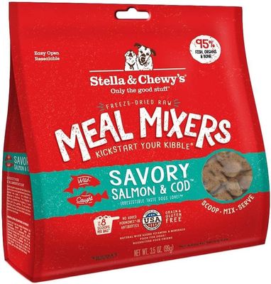 Stella &amp; Chewy&#39;s Meal Mixers Savory Salmon &amp; Cod Raw Freeze-Dried Dog Food