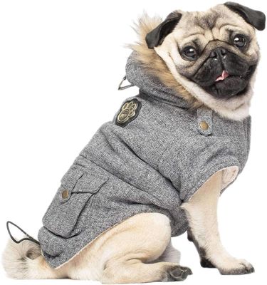 Canada Pooch Salt &amp; Pepper Alaskan Army Parka Dog Jacket