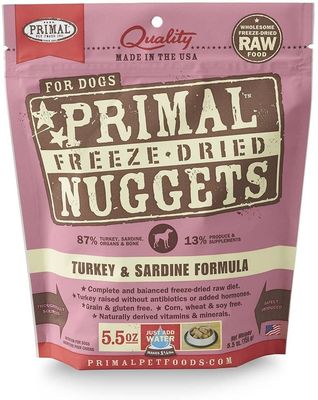 Primal Freeze-Dried Nuggets Grain-Free Turkey &amp; Sardine Formula Dog Food