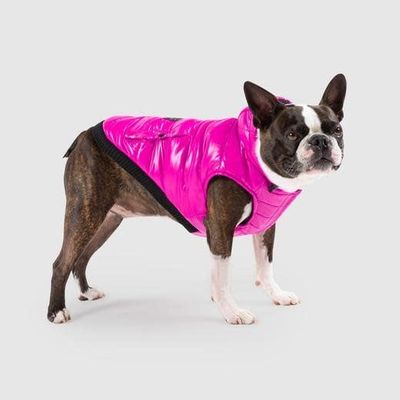 Canada Pooch Pink Shiny Puffer Vest Dog Jacket